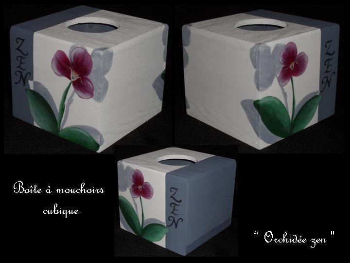 Boîte à mouchoirs cubique Orchidée