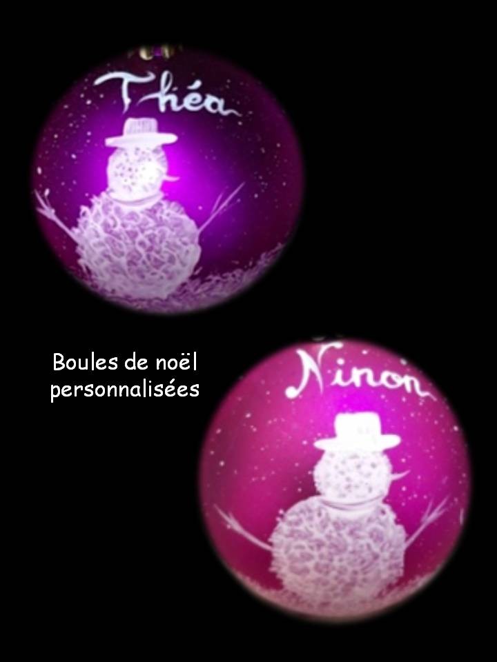 Boules personnalisees roses fuchsia