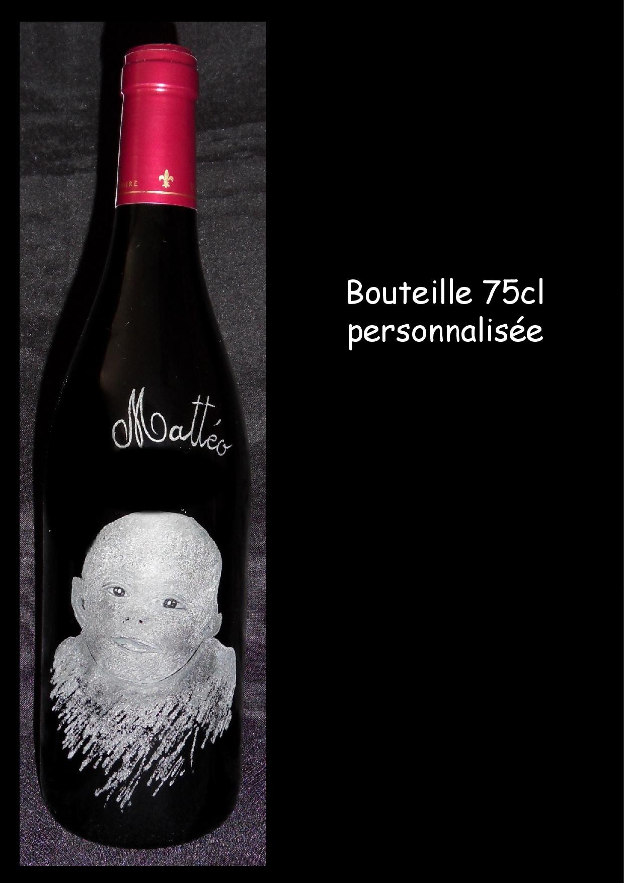 Bouteille 75cl personnalisee matteo