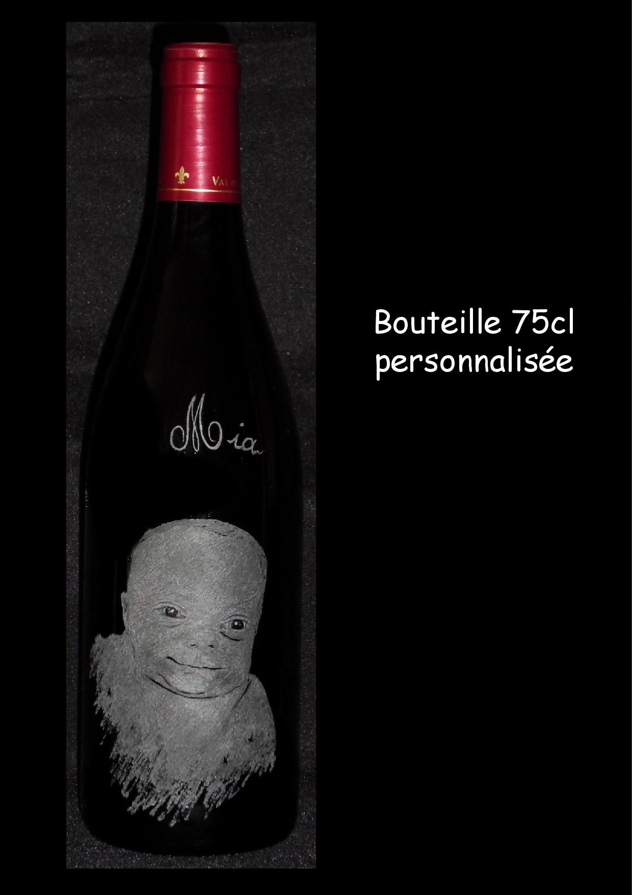 Bouteille 75cl personnalisee mia