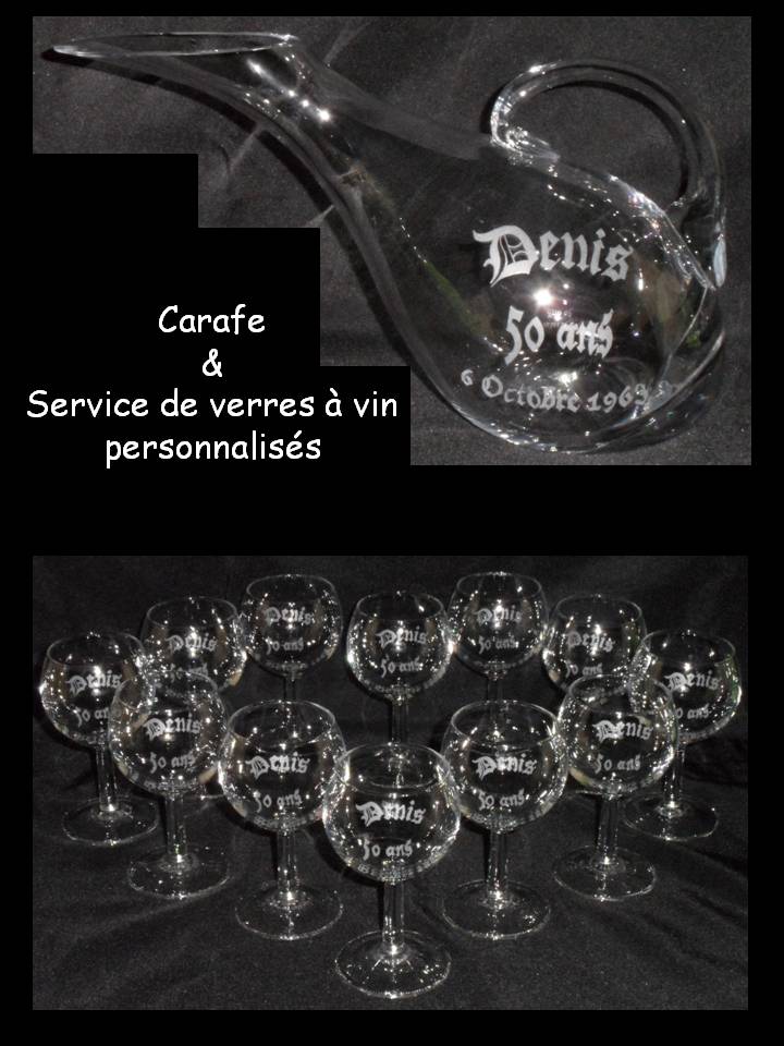 Carafe & service de verres à vin personnalisés Denis
