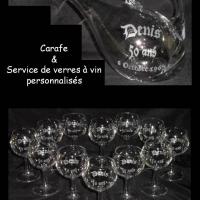 Carafe & service de verres à vin personnalisés Denis