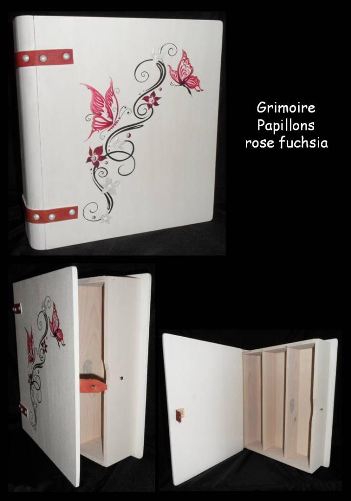 Grimoire Papillons roses fushia