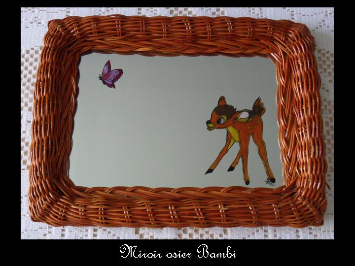 Miroir osier Bambi