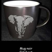 Mug noir elephant